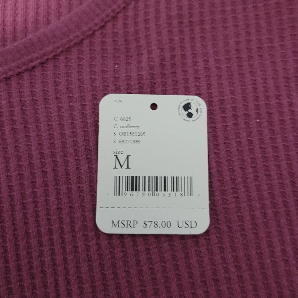 Free People   Women's Size M   Thermal Top   Mulberry - Picture 5 of 16